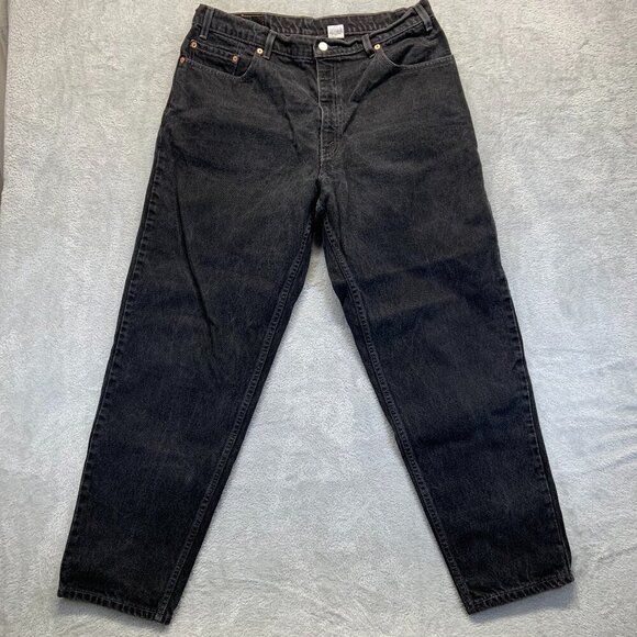 Vintage Levi's Jeans Men's 38x32 Black Dark Wash 90's 560 Loose Fit Tapered Leg - Picture 1 of 11